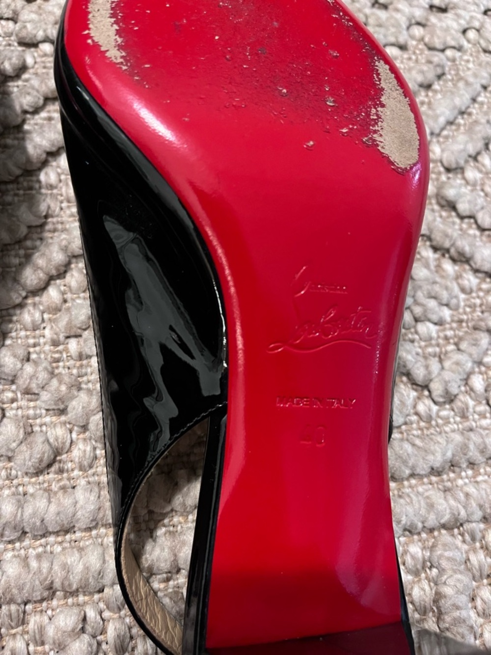 Christian Louboutin Karelli 45 Patent Leather Slingback Pumps - Picture 6 of 7